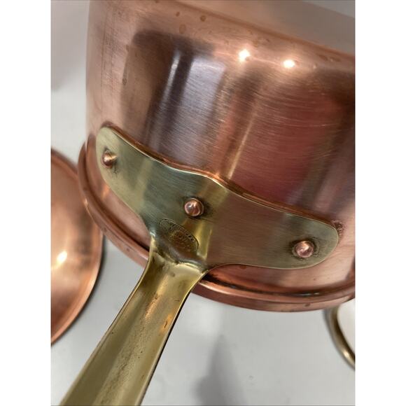 Copral Copper & Brass Tin Lined 6.75" Sauce Pan & Double Boiler - None-Ceramic - Picture 10 of 15